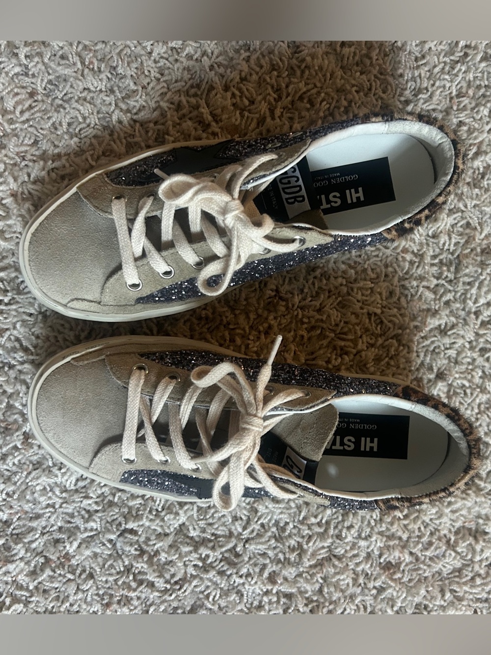 HI STAR - Golden Goose Glitter/Cheetah Sneakers